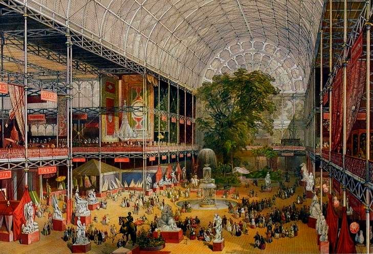 Il Crystal_Palacedi Londra dove nel 1851 si tenne la Grande Esposizione delle opere industriali di tutte le nazioni