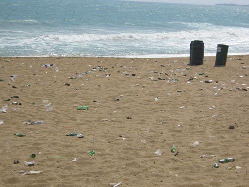 Spiaggia bottiglie