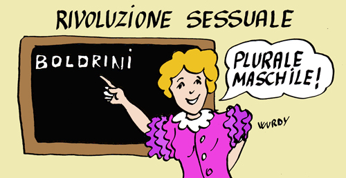 vignetta di Marcello Sartori sulla 'Presidenta' Boldrini