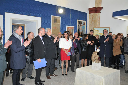 Artincontro 2015 il momento dell'inaugurazione della collettiva