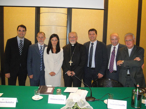 Scirè, Bottalico, Licitra, il vescovo Urso, il sindaco Piccitto, Cavallo, don Iacono